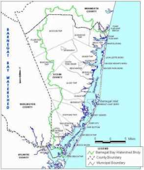 {Map of Barnegat Bay}